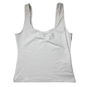 Abercrombie & Fitch White Square Neck Tank Top Sz Large Soft Stretch Collection